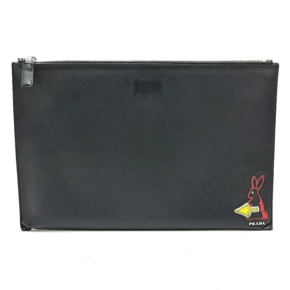 PRADA logo rabbit Bag Clutch bag